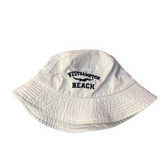 Sportsman Westhampton Beach Bucket Hat White Blue Cotton Unisex OSFM - Picture 2 of 8